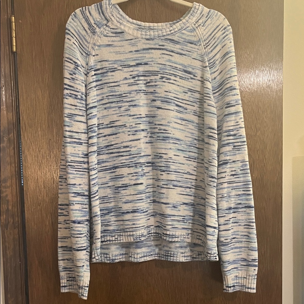 J. Crew Blue and Cream Knit Sweater